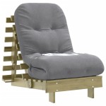 vidaXL Canapea futon cu saltea, 60x206x11 cm, lemn de pin tratat vidaXL Canapea futon cu saltea, 60x206x11 cm, lemn de pin tratat