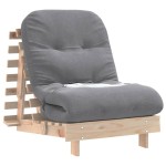 vidaXL Canapea futon cu saltea, 70x206x11 cm, lemn masiv de pin vidaXL Canapea futon cu saltea, 70x206x11 cm, lemn masiv de pin
