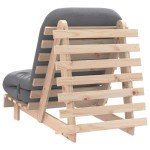 vidaXL Canapea futon cu saltea, 70x206x11 cm, lemn masiv de pin vidaXL Canapea futon cu saltea, 70x206x11 cm, lemn masiv de pin