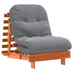 vidaXL Canapea futon cu saltea, maro, 70x206x11 cm, lemn masiv de pin vidaXL Canapea futon cu saltea, maro, 70x206x11 cm, lemn masiv de pin
