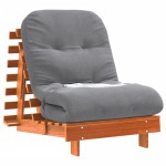 vidaXL Canapea futon cu saltea, maro, 70x206x11 cm, lemn masiv de pin vidaXL Canapea futon cu saltea, maro, 70x206x11 cm, lemn masiv de pin