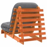 vidaXL Canapea futon cu saltea, maro, 70x206x11 cm, lemn masiv de pin vidaXL Canapea futon cu saltea, maro, 70x206x11 cm, lemn masiv de pin