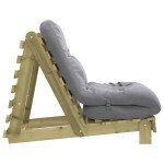 vidaXL Canapea futon cu saltea, 70x206x11 cm, lemn de pin tratat vidaXL Canapea futon cu saltea, 70x206x11 cm, lemn de pin tratat