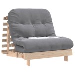 vidaXL Canapea futon cu saltea, 80x206x11 cm, lemn masiv de pin vidaXL Canapea futon cu saltea, 80x206x11 cm, lemn masiv de pin