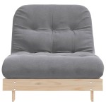 vidaXL Canapea futon cu saltea, 80x206x11 cm, lemn masiv de pin vidaXL Canapea futon cu saltea, 80x206x11 cm, lemn masiv de pin