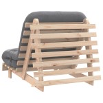 vidaXL Canapea futon cu saltea, 80x206x11 cm, lemn masiv de pin vidaXL Canapea futon cu saltea, 80x206x11 cm, lemn masiv de pin