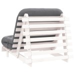 vidaXL Canapea futon cu saltea, alb, 80x206x11 cm, lemn masiv de pin vidaXL Canapea futon cu saltea, alb, 80x206x11 cm, lemn masiv de pin