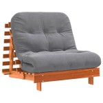vidaXL Canapea futon cu saltea, maro, 80x206x11 cm, lemn masiv de pin vidaXL Canapea futon cu saltea, maro, 80x206x11 cm, lemn masiv de pin