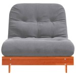 vidaXL Canapea futon cu saltea, maro, 80x206x11 cm, lemn masiv de pin vidaXL Canapea futon cu saltea, maro, 80x206x11 cm, lemn masiv de pin