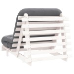 vidaXL Canapea futon cu saltea, alb, 90x206x11 cm, lemn masiv de pin vidaXL Canapea futon cu saltea, alb, 90x206x11 cm, lemn masiv de pin