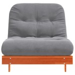 vidaXL Canapea futon cu saltea, maro, 90x206x11 cm, lemn masiv de pin vidaXL Canapea futon cu saltea, maro, 90x206x11 cm, lemn masiv de pin