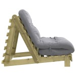 vidaXL Canapea futon cu saltea, 90x206x11 cm, lemn de pin tratat vidaXL Canapea futon cu saltea, 90x206x11 cm, lemn de pin tratat