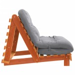 vidaXL Canapea futon cu saltea, maro, 100x206x11 cm, lemn masiv de pin vidaXL Canapea futon cu saltea, maro, 100x206x11 cm, lemn masiv de pin