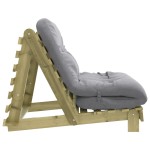 vidaXL Canapea futon cu saltea, 100x206x11 cm, lemn de pin tratat vidaXL Canapea futon cu saltea, 100x206x11 cm, lemn de pin tratat