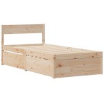 vidaXL Cadru de pat fără saltea, 90x200 cm, lemn masiv pin