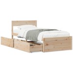 vidaXL Cadru de pat fără saltea, 75x190 cm, lemn masiv de pin