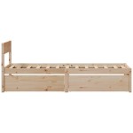vidaXL Cadru de pat fără saltea, 75x190 cm, lemn masiv de pin