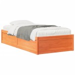 vidaXL Pat de zi fără saltea, maro ceruit, 90x200 cm, lemn masiv pin