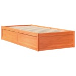 vidaXL Pat de zi fără saltea, maro ceruit, 90x200 cm, lemn masiv pin