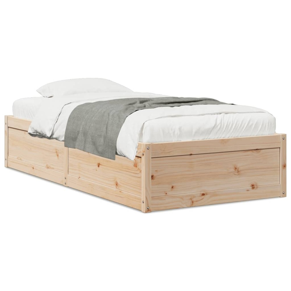 vidaXL Cadru de pat fără saltea, 75x190 cm, lemn masiv de pin