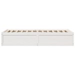vidaXL Cadru de pat fără saltea, alb, 75x190 cm, lemn masiv de pin