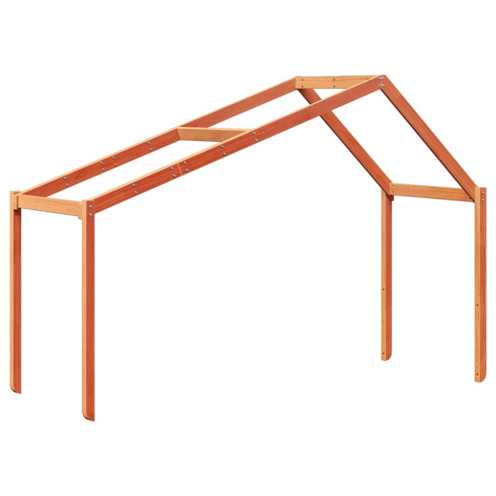 vidaXL Acoperiș Pat Copii, maro, 203x95,5x142 cm Lemn Mass Pin