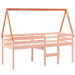 vidaXL Acoperiș pat de copii, maro, 209x95,5x88 cm, lemn masiv pin