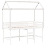 vidaXL Acoperiș Pat Copii, alb, 217x95,5x159 cm Lemn Mass Pin vidaXL Acoperiș Pat Copii, alb, 217x95,5x159 cm Lemn Mass Pin