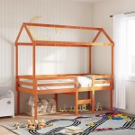 vidaXL Acoperiș Pat Copii, maro, 217x95,5x159 cm Lemn Mass Pin vidaXL Acoperiș Pat Copii, maro, 217x95,5x159 cm Lemn Mass Pin