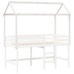 vidaXL Acoperiș Pat Copii, alb, 217x85,5x154 cm Lemn Mass Pin vidaXL Acoperiș Pat Copii, alb, 217x85,5x154 cm Lemn Mass Pin