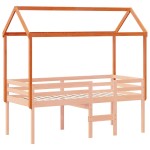 vidaXL Acoperiș pat de copii, maro, 207x95,5x159 cm, lemn masiv pin vidaXL Acoperiș pat de copii, maro, 207x95,5x159 cm, lemn masiv pin