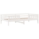 vidaXL Cadru de pat fără saltea, alb, 75x190 cm, lemn masiv de pin