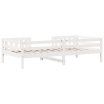 vidaXL Cadru de pat fără saltea, alb, 75x190 cm, lemn masiv de pin