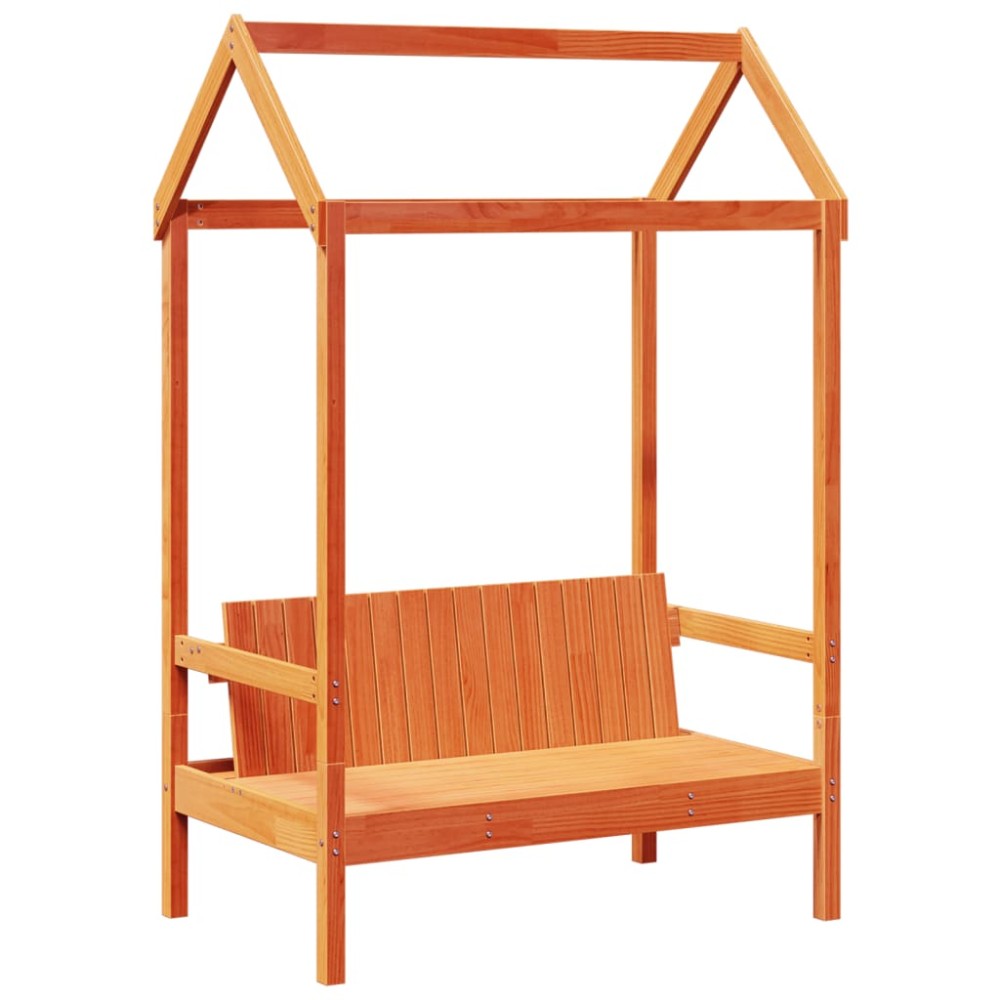 vidaXL Banchet cu acoperiș maro ceruit 117,5x70x176,5cm lemn masiv pin