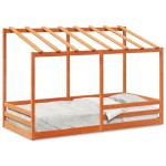 vidaXL Acoperiș pat de copii, maro ceruit, 90x200 cm, lemn masiv pin vidaXL Acoperiș pat de copii, maro ceruit, 90x200 cm, lemn masiv pin