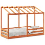 vidaXL Acoperiș pat de copii, maro ceruit, 75x190 cm, lemn masiv pin