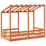 vidaXL Acoperiș pat de copii, maro ceruit, 70x140 cm, lemn masiv pin vidaXL Acoperiș pat de copii, maro ceruit, 70x140 cm, lemn masiv pin