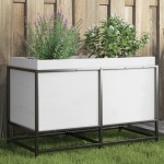 vidaXL Jardinieră de grădină, alb, 80x40x50 cm, lemn masiv de pin vidaXL Jardinieră de grădină, alb, 80x40x50 cm, lemn masiv de pin