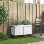 vidaXL Jardinieră de grădină, alb, 80x40x50 cm, lemn masiv de pin vidaXL Jardinieră de grădină, alb, 80x40x50 cm, lemn masiv de pin