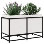 vidaXL Jardinieră de grădină, alb, 80x40x50 cm, lemn masiv de pin vidaXL Jardinieră de grădină, alb, 80x40x50 cm, lemn masiv de pin