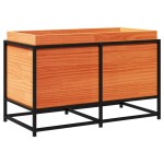vidaXL Jardinieră de grădină, maro ceruit, 80x40x50 cm, lemn masiv pin vidaXL Jardinieră de grădină, maro ceruit, 80x40x50 cm, lemn masiv pin