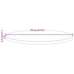 vidaXL Blat de masă rotund, maro ceruit, Ø70x2,5 cm, lemn masiv de pin