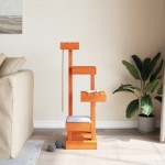 vidaXL Ansamblu de pisici, maro ceruit, 45,5x49x103 cm, lemn masiv pin