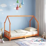 vidaXL Cadru pat de copii, maro ceruit, 90x190 cm, lemn masiv de pin