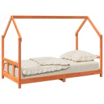 vidaXL Cadru pat de copii, maro ceruit, 90x190 cm, lemn masiv de pin