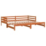 vidaXL Pat de zi cu extensie, maro ceruit, 90x200cm, lemn masiv de pin