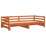 vidaXL Pat de zi cu extensie, maro ceruit, 90x200cm, lemn masiv de pin