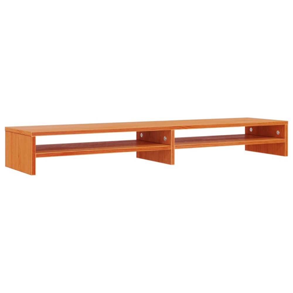 vidaXL Stand pentru monitor, maro ceruit, 100x24x13 cm, lemn masiv pin