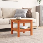 vidaXL Măsuță de cafea, maro ceruit, 45x45x40 cm, lemn masiv de pin vidaXL Măsuță de cafea, maro ceruit, 45x45x40 cm, lemn masiv de pin