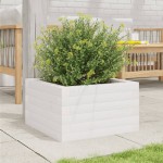 vidaXL Jardinieră de grădină, alb, 40x40x23 cm, lemn masiv de pin vidaXL Jardinieră de grădină, alb, 40x40x23 cm, lemn masiv de pin